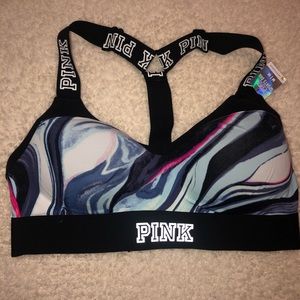 Pink sports bra